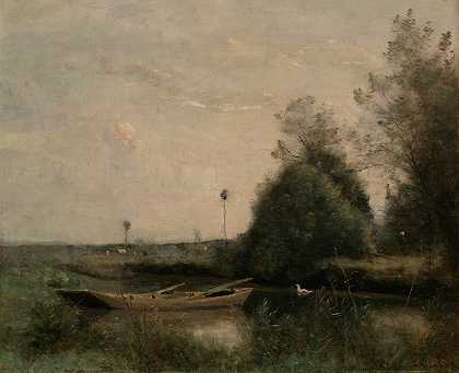 莫坦的一个池塘`A Pond in Mortain (ca. 1860–70) by Jean-Baptiste-Camille Corot