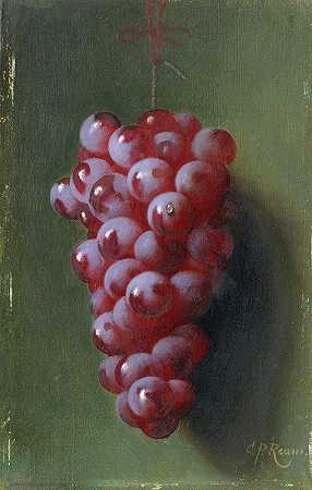 葡萄静物画`Still Life with Grapes by Carducius Plantagenet Ream