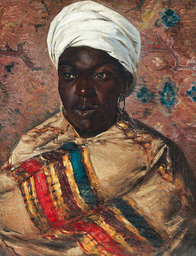 一位年轻的东方女性的肖像`Portrait of a Young Oriental Woman by Cesare Biseo