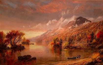 乔治湖`Lake George by Jasper Francis Cropsey