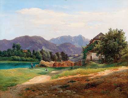 储存木材的景观`Landscape with Stored Timber by Wilhelm Steinfeld