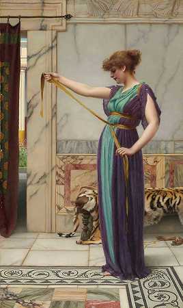 庞贝夫人`A Pompeian Lady (1891) by John William Godward