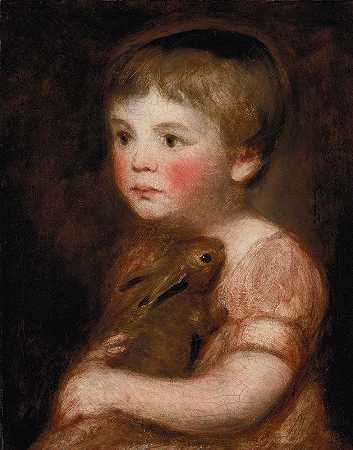 刘易斯小姐和一只兔子`Miss Lewis with a rabbit by John Constable