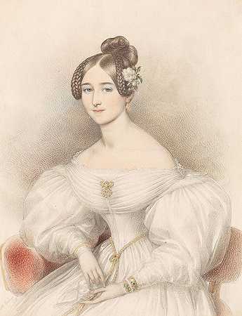 一位年轻女士的肖像`Bildnis einer jungen Dame (1834) by Johann Nepomuk Ender