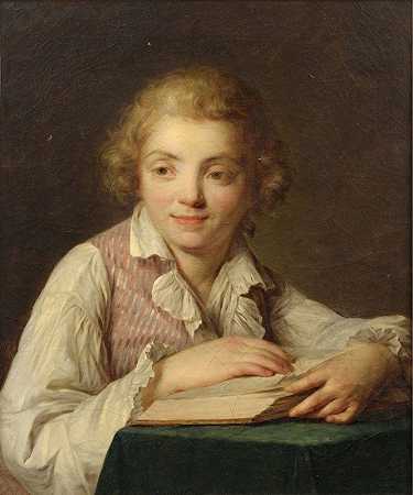 让·雷内·维斯特尔肖像`Portrait Of Jean~René Vestier by Antoine Vestier