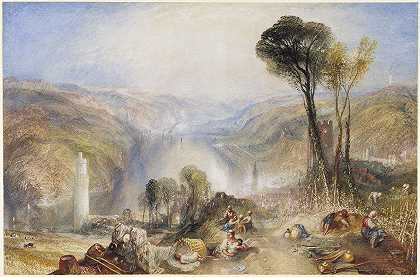奥伯维塞尔`Oberwesel (1840) by Joseph Mallord William Turner