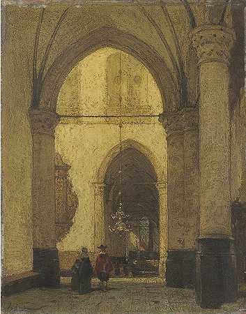 圣劳伦斯阿尔克马尔教堂`St. Laurens, Church At Alkmaar by Johannes Bosboom