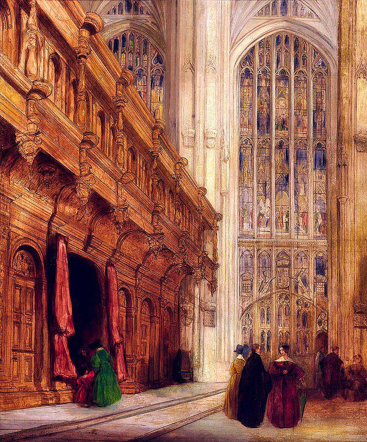 剑桥国王学院教堂`King\’s College Chapel – Cambridge by David Roberts