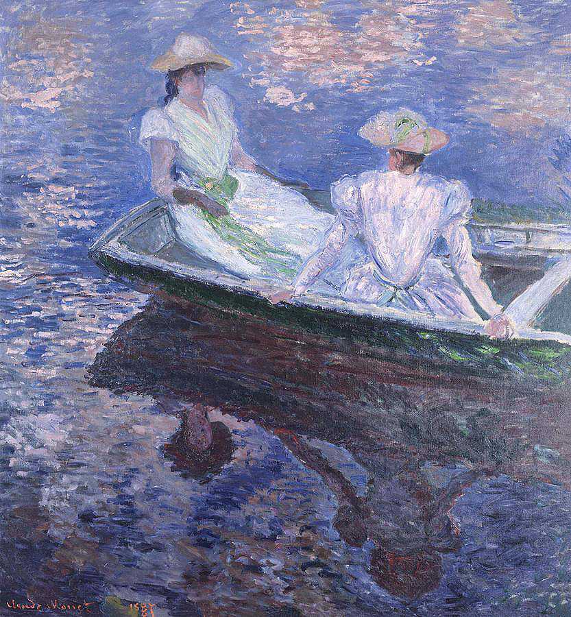 在船上`In the Boat by Claude Monet
