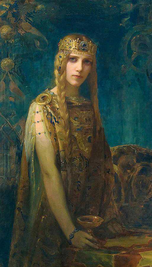 凯尔特公主伊索尔德`Isolde, the Celt Princess by Gaston Bussiere