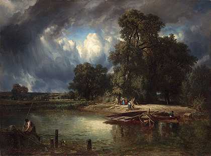 即将来临的暴风雨`The Approaching Storm (1849) by Constant Troyon