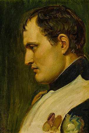 拿破仑·波拿巴侧面照`Napoleon Bonaparte in Profile by French School