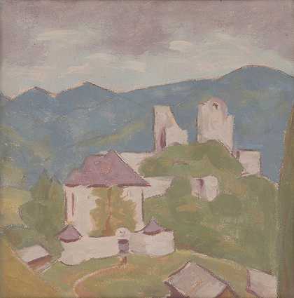 废墟景观`Landscape With Ruins (1930–1940) by Milan Thomka Mitrovský