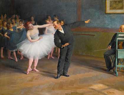 布拉格舞蹈学校`The Dancing School, Prague by Frantisek Dvorak