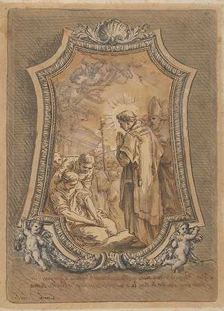 圣格雷戈里担任执事，主持停止瘟疫的祈祷和游行`Saint Gregory as Deacon Directing Prayers and Processions for the Cessation of the Plague (1762) by Charles-André van Loo