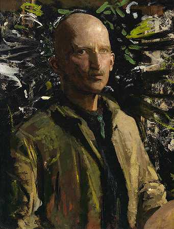阿博特·汉德森·塞耶，自画像`Abbot Handerson Thayer, Self-Portrait by Abbott Handerson Thayer