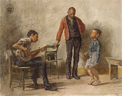 舞蹈课`The Dancing Lesson (1878) by Thomas Eakins