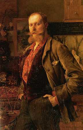 古斯塔夫·考图瓦肖像`Portrait of Gustave Courtois (1884) by Pascal-Adolphe-Jean Dagnan-Bouveret
