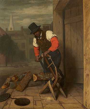 锯木匠`The Wood Sawyer (1842) by Charles E. Weir