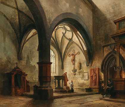 沙夫豪森·约翰尼斯基奇`Schaffhausen Johanniskirche by Carl Georg Anton Graeb