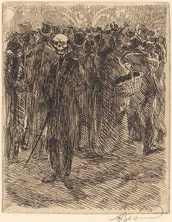 在人群中`In the Crowd (Dans la foule) (1900) by Albert Besnard