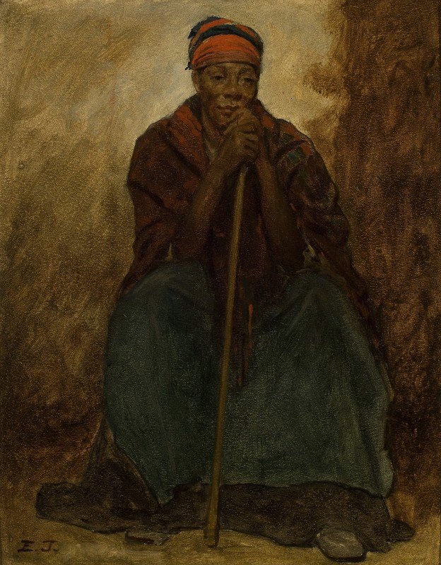 黛娜，黑人的肖像`Dinah, Portrait Of A Negress by Eastman Johnson