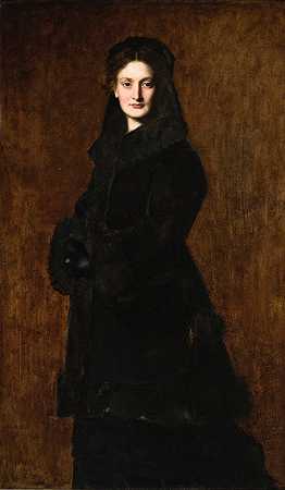 保罗·杜切斯内·福内特夫人肖像`Portrait of Madame Paul Duchesne~Fournet (1879) by Jean-Jacques Henner
