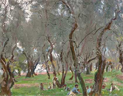 橄榄园`The Olive Garden by John Singer Sargent