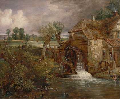 巴勒姆·米尔，吉林厄姆`Parham Mill, Gillingham (ca. 1826) by John Constable