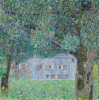 上奥地利农舍`Upper Austrian Farmhouse by Gustav Klimt