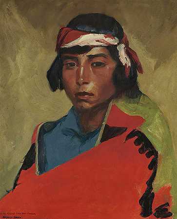 Tesuque村的年轻巴克`Young Buck of the Tesuque Pueblo by Robert Henri