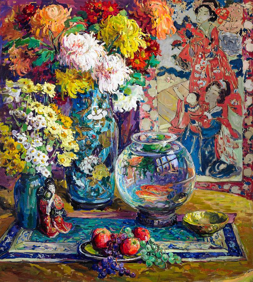 鱼、水果和花`Fish, Fruits, and Flowers by Kathryn E Cherry