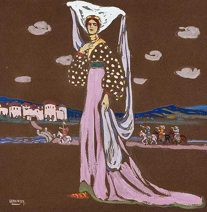 夜行女郎`The Night-Walking Lady by Wassily Kandinsky