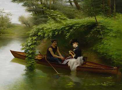 划船派对`The Boating Party by Jules Scalbert