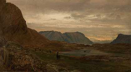 斯塔文斯，人子。`Stavenes, Søndfjord (1866) by Amaldus Nielsen