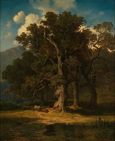 森林景观`Waldlandschaft by August Maximilian Zimmermann