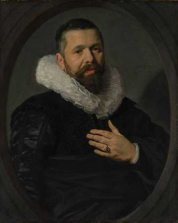 一个留着胡子、留着头领的男人的肖像`Portrait of a Bearded Man with a Ruff (1625) by Frans Hals