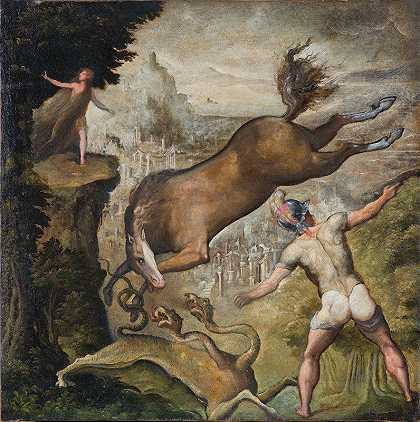 珀尔修斯和仙女座或罗杰解救安吉丽卡`Perseus and Andromeda or Roger freeing Angelica by Jacopo Zanguidi