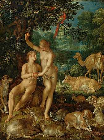 亚当和夏娃`Adam and Eve by Joachim Wtewael