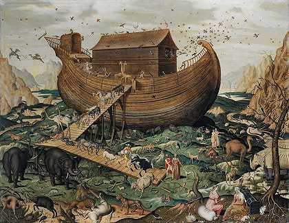 诺亚阿拉拉特山上的方舟`Noahs ark on the Mount Ararat by Simon de Myle