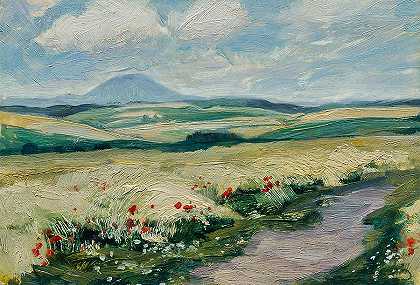 山地草甸`Mountain Meadow by Ferdinand Engelmuller