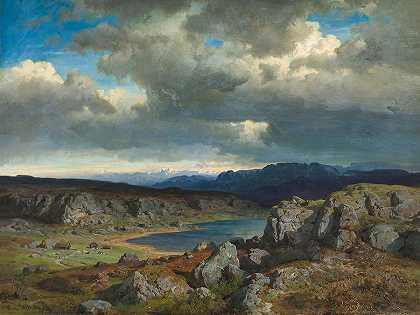挪威高地`Norwegian Highlands by Hans Gude