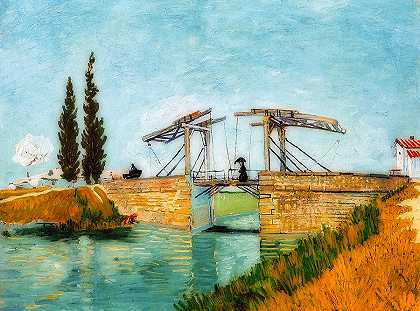 阿尔勒的朗格洛伊斯桥`Langlois Bridge at Arles by Vincent van Gogh