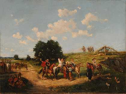 的路径`Camino al (reñidero) by Jean Léon Pallière