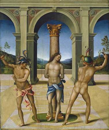 鞭打基督`The Flagellation of Christ (c. 1512~1515) by Bacchiacca