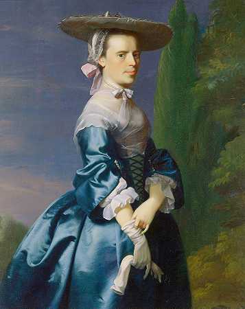 莎拉·艾伦肖像，née Sargent`Portrait of Sarah Allen, née Sargent (c. 1763) by John Singleton Copley