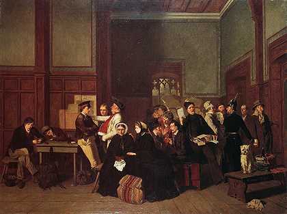 三等候诊室二`Third~Class Waiting~Room II (1865) by Carl d&;Unker