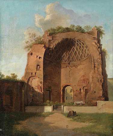 维纳斯和罗马神庙，罗马论坛，罗马`The Temple of Venus and Roma, The Roman Forum, Rome (1840s) by Thorald Læssøe