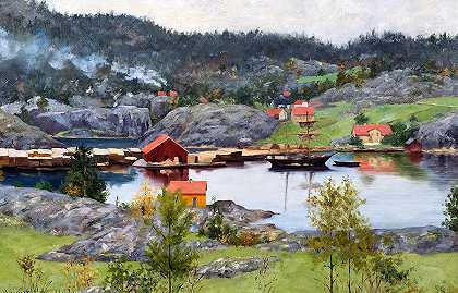峡湾景观`Fjord Landscape by Sofie Werenskiold