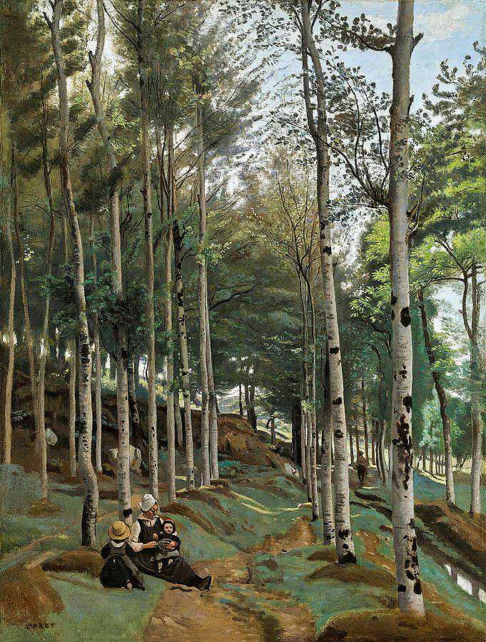 布列顿景观`Paysage Breton by Camille Corot